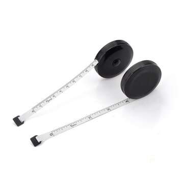 1.5M Round Tape Measure Ruler Automatic Telescopic Ruler PVC Black Tape Measure for Home Office Stat