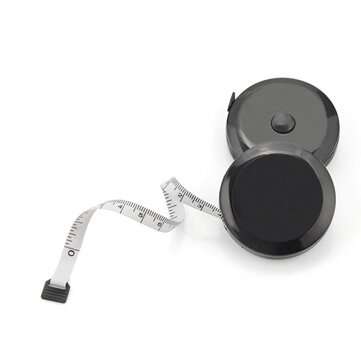 1.5M Round Tape Measure Ruler Automatic Telescopic Ruler PVC Black Tape Measure for Home Office Stat