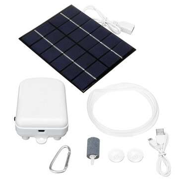 1.6L/min Solar Powered Air Pump Kit Portable 5W Solar Panel Oxygen Pump For Fish Tank