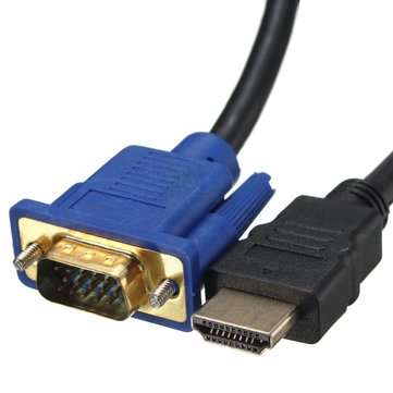 1.8M 1080P HD Male to VGA Female Video Converter Adapter Cable Lead PC DVD TV