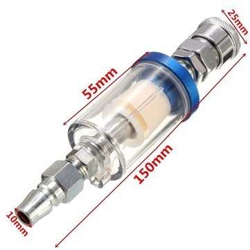 1/4 Inch BSP Mini Air Filter Moisture Water Air Line Filter Clear Trap For Paint Spray Gun