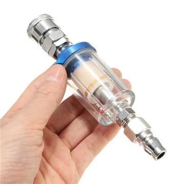 1/4 Inch BSP Mini Air Filter Moisture Water Air Line Filter Clear Trap For Paint Spray Gun