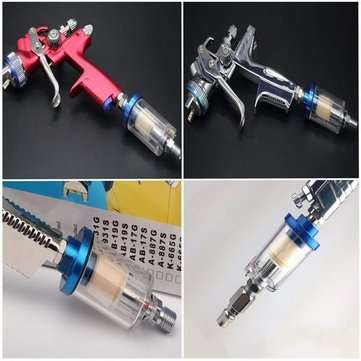 1/4 Inch BSP Mini Air Filter Moisture Water Air Line Filter Clear Trap For Paint Spray Gun