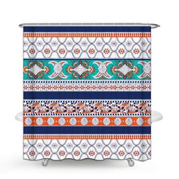 1/3/4PCS Shower Curtain Non-Slip Rug Set Pedestal Rug Toilet Cover Mat Bathroom Waterp... (SIZE: #1)