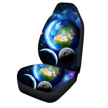 1/2PCS Universe Print Car Auto Front Seat Cover Protector Universal... (QUANTITY: 1PC | COLOR: BLUE)