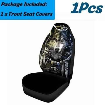 1/7 PCS Universal Car Seat Covers Wolf Feather Design Front Seat Full Covers (QUANTITY: 1PCS)