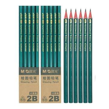 10 Pcs/Set Pencils Black Hard 2B HB Lead Wooden Pencil Stationery Art Painting Sketch ... (SIZE: 2B)