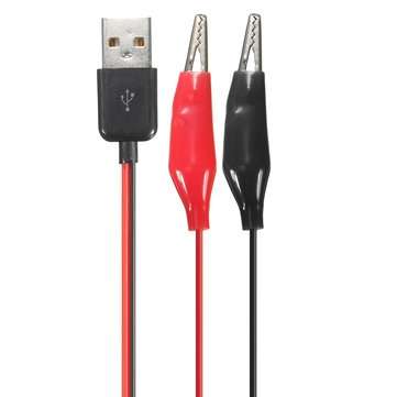 10 Pcs DANIU  60CM Crocodile Test Clips Clamp to USB Male Connector Power Adapter Cable Wire
