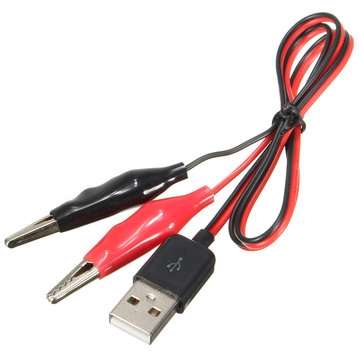 10 Pcs DANIU  60CM Crocodile Test Clips Clamp to USB Male Connector Power Adapter Cable Wire