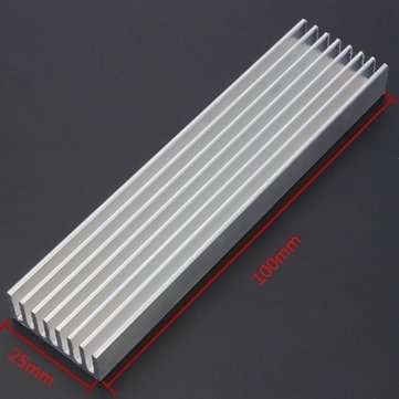 100 x 25 x 10mm Aluminum Heat Sink