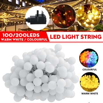 100/200PCS LED String Light Round Ball Bulb Fairy ... (LIGHT COLOR: COLORFUL | LED QUANTITY: 200LED)