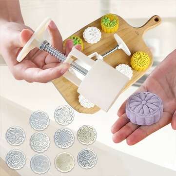 100g/50g Plastic Mooncake Mold Cookie Cutter with Cookie Stamp Chocolate Moon cake Mould for Press M
