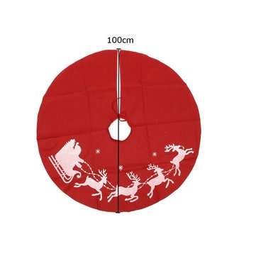 100cm Red Christmas Tree Skirt Santa Claus Tree Skirt Christmas Decoration Supplies Ornament