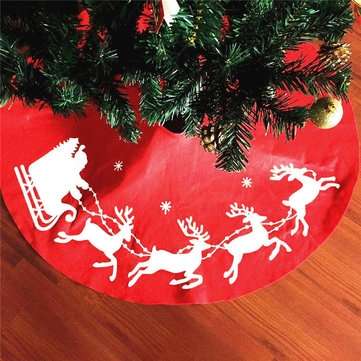 100cm Red Christmas Tree Skirt Santa Claus Tree Skirt Christmas Decoration Supplies Ornament