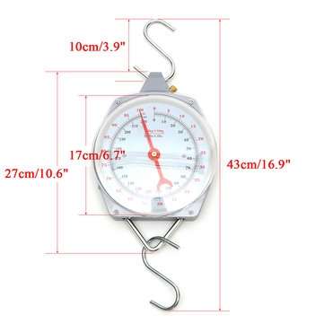 100kg/220lbs Clockface Hanging Scale Weighing Butchering with Hook