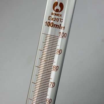 100mL Glass Graduated Measuring Cylinder Tube Round Base w/ Spout Lab Glassware