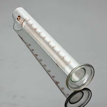 100mL Glass Graduated Measuring Cylinder Tube Round Base w/ Spout Lab Glassware