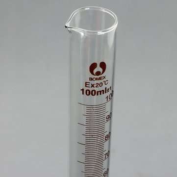 100mL Glass Graduated Measuring Cylinder Tube Round Base w/ Spout Lab Glassware
