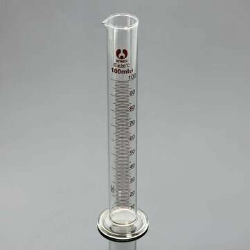 100mL Glass Graduated Measuring Cylinder Tube Round Base w/ Spout Lab Glassware