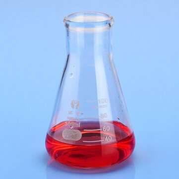 100mL Lab Glass Erlenmeyer Conical Flask Bottle w/ Rim Borosilicate Laboratory Glassware