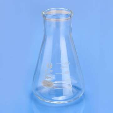 100mL Lab Glass Erlenmeyer Conical Flask Bottle w/ Rim Borosilicate Laboratory Glassware