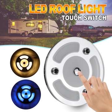 100mm Dimmable LED Reading Light Touch Dimmer Switch Blue+Warm White Day Night Car Roof Lamp for Car