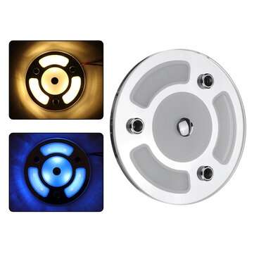 100mm Dimmable LED Reading Light Touch Dimmer Switch Blue+Warm White Day Night Car Roof Lamp for Car