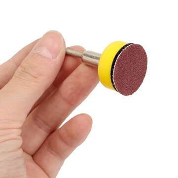 100Pcs 1" 100 180 240 1500 3000 Grit Sanding Disc Hook Loop Sandpaper +Shank