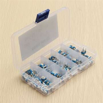100Pcs 10 Values Variable Resistor 500R To 1M RM065 Carbon Film Horizontal Trimpot Potentiometer