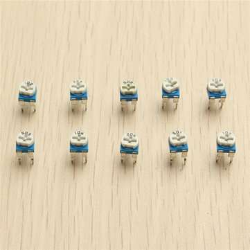 100Pcs 10 Values Variable Resistor 500R To 1M RM065 Carbon Film Horizontal Trimpot Potentiometer