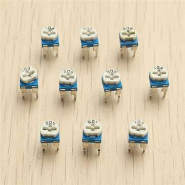100Pcs 10 Values Variable Resistor 500R To 1M RM065 Carbon Film Horizontal Trimpot Potentiometer