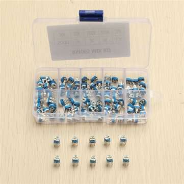 100Pcs 10 Values Variable Resistor 500R To 1M RM065 Carbon Film Horizontal Trimpot Potentiometer