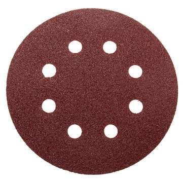 100pcs 125mm 8 Holes Abrasive Sand Discs 60-240 Grit Sanding Papers