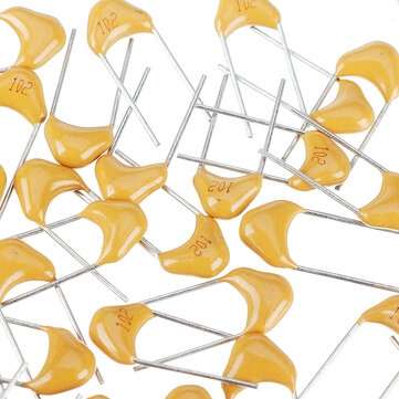 100pcs 1000pF 5.08MM 102 50V Multilayer Monolithic Ceramic Capacitor