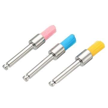 100pcs 2.35mm Shank Colorful Nylon Flat Polishing Brushes Set Polisher Prophy Brushes