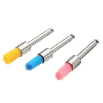 100pcs 2.35mm Shank Colorful Nylon Flat Polishing Brushes Set Polisher Prophy Brushes