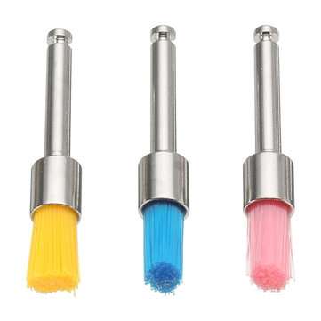100pcs 2.35mm Shank Colorful Nylon Flat Polishing Brushes Set Polisher Prophy Brushes