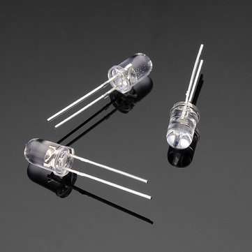 100pcs 20Ma F5 5MM Transparent Ultra Bright White LED Diode