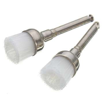 100pcs 28mmx7mm Dental Prophy Brush Polishing Wheel Brush White Nylon Bowl Shape