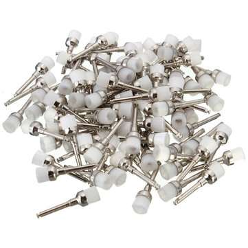 100pcs 28mmx7mm Dental Prophy Brush Polishing Wheel Brush White Nylon Bowl Shape