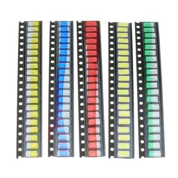 100Pcs 5 Colors 20 Each 5730 LED Diode Assortment SMD LED Diode Kit Green/RED/White/Blue/Yellow