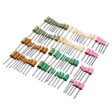 100pcs 5 Different Assorted Mounted Point Stone Rubber Grinding Head Polishing Wheel Wool Felt Dreme