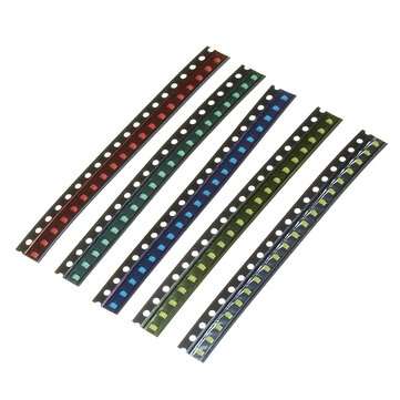 100Pcs 5 Colors 20 Each 0805 LED Diode Assortment SMD LED Diode Kit Green/RED/White/Blue/Yellow