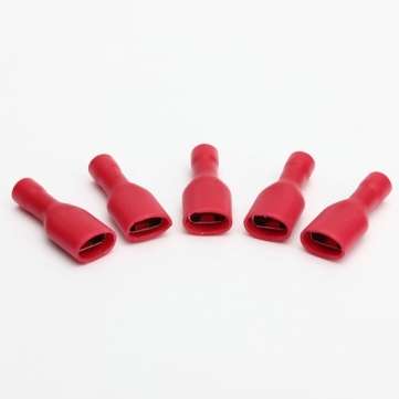 100pcs 6.3mm Fully Insulated Female Spade Connector Crimp Terminal
