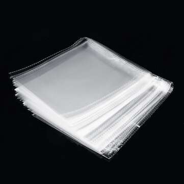 100Pcs 7.5``x7.5`` CD Record Outer Cover OPP Sleeves Clear Storage Self Adhesive Bag CD Storage Bag