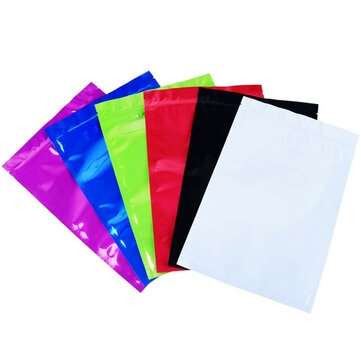 100Pcs 7x10cm Aluminium Foil Open Top Bags Sealing Vacuum Bag Herbal Tea Food Pack... (COLOR: BLACK)