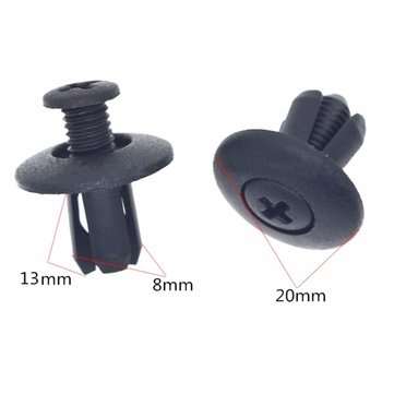 100pcs 8mm Plastic Rivets Fastener Clips Pushpin For Car Auto Fender Bumper