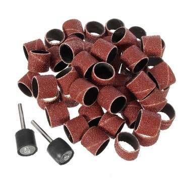 100Pcs 80-600 Grit Sanding Sandpaper Sleeves with 2 Sanding Drum Mandrels Fit Dremel... (SIZE: 120#)