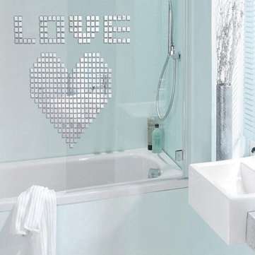 100Pcs Acrylic Art Modern 3D Mosaic Mirror DIY Wall Surface Sticker Art Decal Home Room Decor