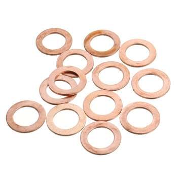 100Pcs Assorted Copper Sealing Solid Gasket Washer Sump Plug Oil For Boat Crush Flat Seal Ring Tool